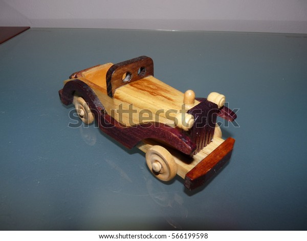 Small wooden toy
car