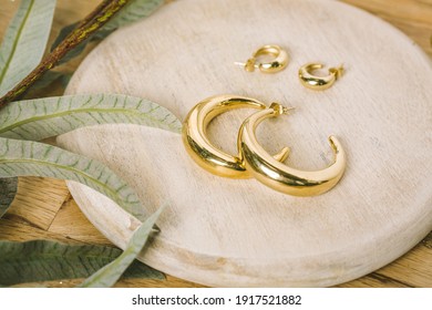 Small Yellow Gold Pierced Earrings