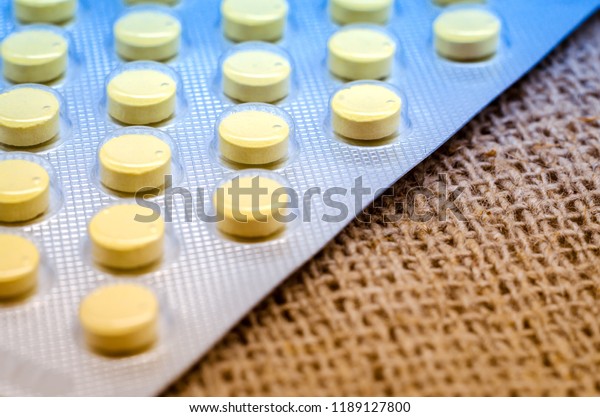 Download Small Yellow Pills Blister Package On Stock Photo Edit Now 1189127800 PSD Mockup Templates