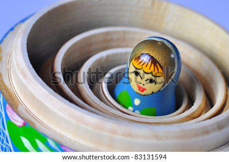 The smallest of the Matrioska Russian Dolls, inside the others