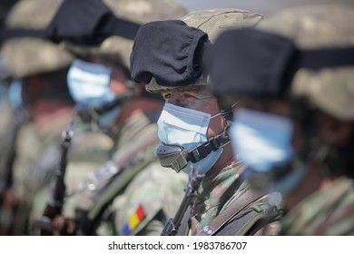 Smardan, Romania - May 11, 2021: Romanian Soldiers Take Part In A Joint Military Exercise In Smardan Firing Range, Southeastern Romania.