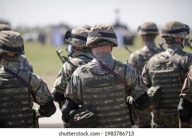 Smardan, Romania - May 11, 2021: Romanian Soldiers Take Part In A Joint Military Exercise In Smardan Firing Range, Southeastern Romania.