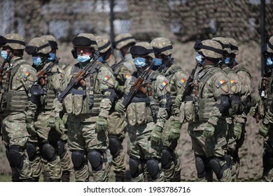 Smardan, Romania - May 11, 2021: Romanian Soldiers Take Part In A Joint Military Exercise In Smardan Firing Range, Southeastern Romania.