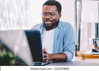 Smart African American Dark Skinned Man Stock Photo 1121374820 ...