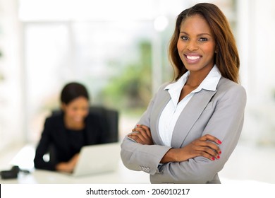 smart african business woman in office