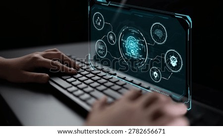 Smart AI command center concept for monitoring industry system, manufacturing reliability, services, cloud operations, AI security and uptime performance across a AI digital logs ecosystem. Corpus