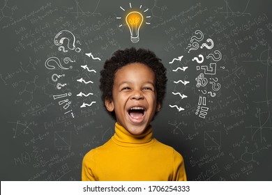 Smart Black Kid Student Lightbulb On Stock Photo 1706254333 | Shutterstock