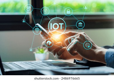 Smart Business IoT Leveraging the Internet of Things for Enhanced Efficiency, Real Time Analytics, Transformative Growth, Improved Operational Performance, Innovative Solutions, Global network - Powered by Shutterstock