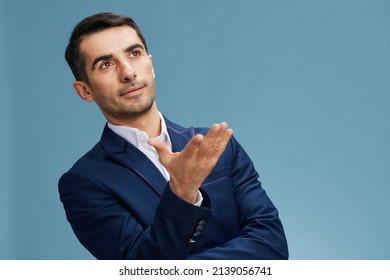 Smart Businessman Hand Gesture Business Process Quiet Confidence On Isolated Background