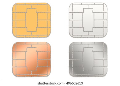 Smart card chip isolated on white background with clipping path