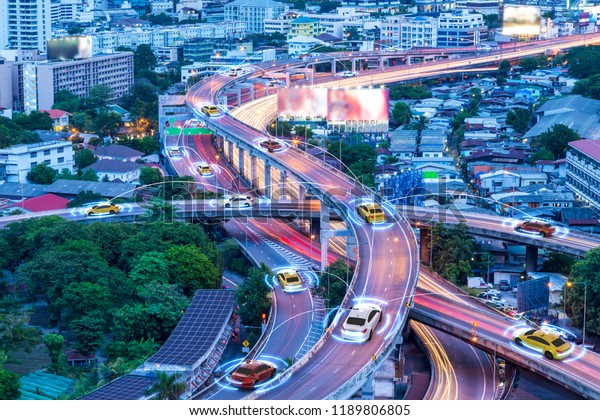 Smart cars with automatic sensor driving on metropolis with wireless connection