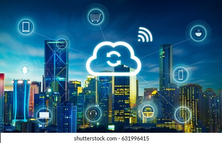 Smart City And Cloud Computing, Wireless Communication Network, Abstract Image Visual, Internet Of Things .