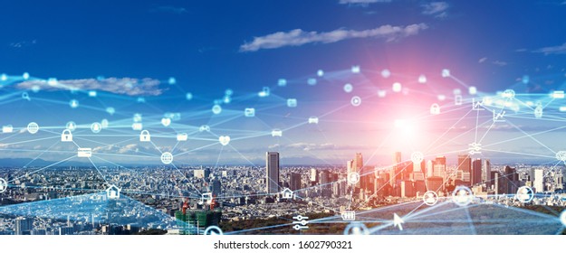 Smart City Communication Network Concept 5g Stock Photo 1602790321 ...