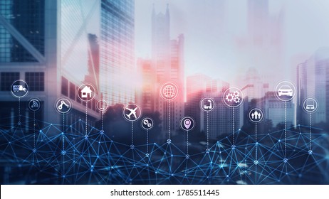 Smart City Concept Iot Internet Things Stock Photo 1785511445 ...