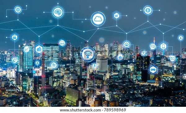 スマートシティのコンセプト Iot モノのインターネット Ict 情報通信技術 の写真素材 今すぐ編集