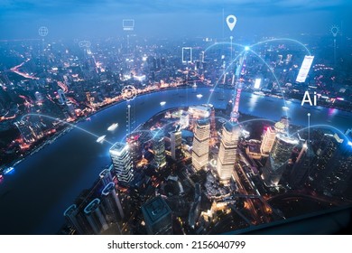 Smart city is connected with abstract points, and big data is connected with the concept of Internet economy.