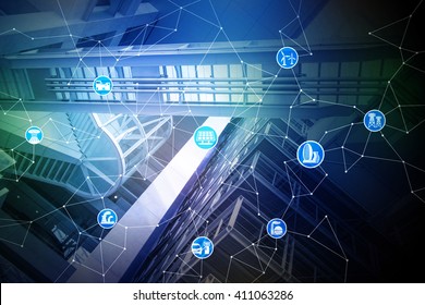 Smart City And Internet Of Things, Renewable Energy, Environment Concept Image, Smart Grid, Abstract Background Visual