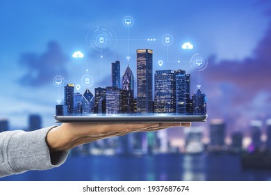 Smart city technologies concept
