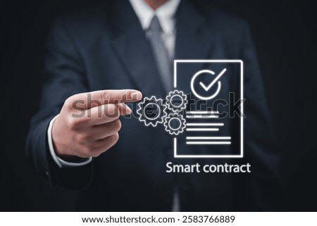 Smart contract automation, secure digital agreement, blockchain business transaction, decentralized finance, AI-powered contract execution, cloud-based legal document verification.