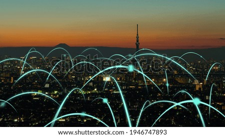 Image, Stock Photo BERLIN SKYLINE VS. SUNSET