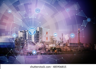 Smart Factory And Wireless Communication Network, Internet Of Things, Abstract Image Visual