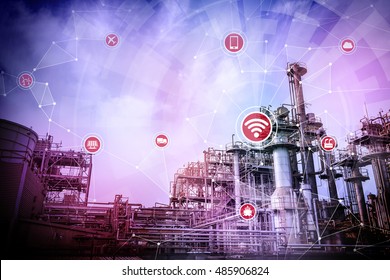 Smart Factory And Wireless Communication Network, Internet Of Things, Abstract Image Visual