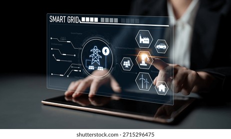 Smart grid system integrating renewable energy sources, energy storage, smart inverters, and demand response for efficient, decentralized, and modern power distribution Latch