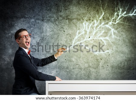 Smart guy draw on wall