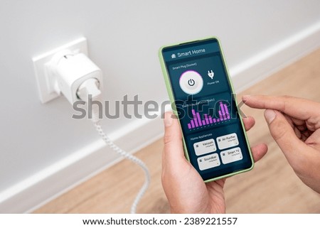 Smart home app with energy efficiency monitor. Smart plug monitoring