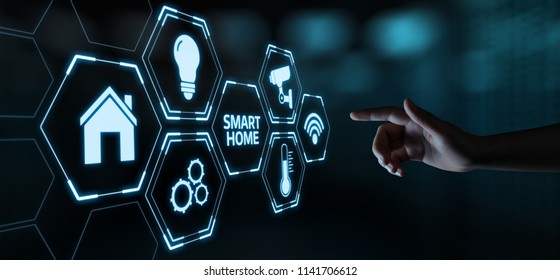 Smart home Automation Control System. Innovation technology internet Network Concept. - Shutterstock ID 1141706612