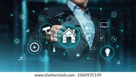 Smart home Automation Control System. Innovation technology internet Network Concept.