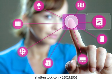 smart house device illustration with app icons - Powered by Shutterstock