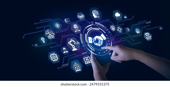 Smart Industry 5.0 _ Collaboration between robots and humans,AI-based automation for smart manufacturing excellence,Collaboration between robots and humans