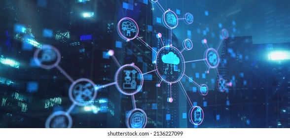 Smart industry concept. Automation and data exchange in manufacturing technologies. - Shutterstock ID 2136227099