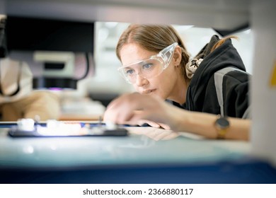 Smart industry for digital factory production technology showing automation manufacturing process of the Industry 4.0 or 4th industrial revolution and IOT software to control operation . - Powered by Shutterstock