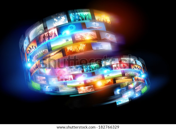 Smart Media world. Connected media and social\
events broadcast throughout the\
world.