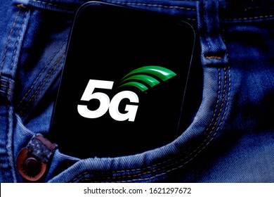 Smart Phone With The 5G Logo. 5G Is The New Way To Connect To The Internet.
United States,  Wednesday, November 27, 2020