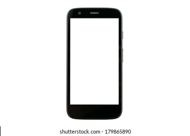 Smart Phone With Blank Screen Isolated On White Background