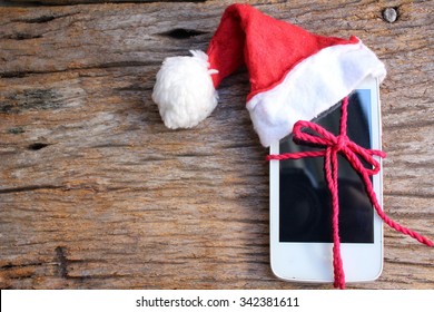 Smart Phone With Christmas Hat