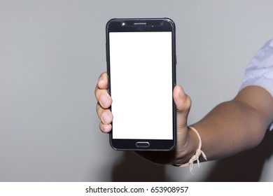 Smart phone in girl hand,selective focus.