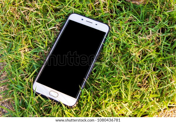 Smart phone in the grass.\
Lost phone