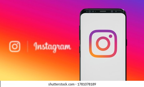 Smart Phone With The Instagram Logo Which Is A Social Network And Application. Its Function Is To Upload Photos, Videos. United States New York, Thursday, October 31, 2020