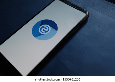 Smart Phone  With The New Microsoft Edge Logo Based On Chromium, Which Will Be The Default Browser In The Next Versions Of Windows 10.
United States, New York, Tuesday, November 5, 2019.