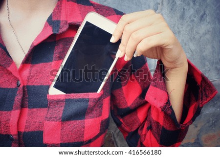 Smart phone in pocket
