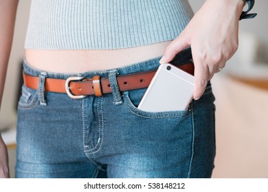 Smart Phone In Pocket Jeans