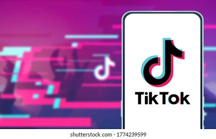 Smart Phone With TIK TOK Logo, Which Is A Popular Social Network On The Internet.
United States, Canada, Wednesday, November 27, 2020