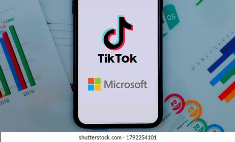 Smart Phone With TIK TOK Logo, Which Is A Popular Social Network On The Internet.
United States, Canada, Wednesday, November 27, 2020