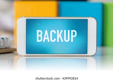 Smart Phone Which Displaying Backup