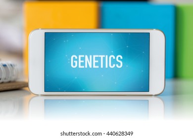 Smart phone which displaying Genetics