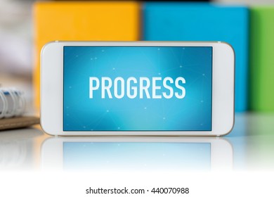 Smart phone which displaying Progress